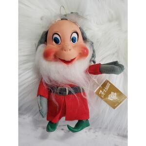 Vintage 1968 Christmas Elf‎ Figure Ornament Vinyl Head Jestia Forsum JAPAN 8"
